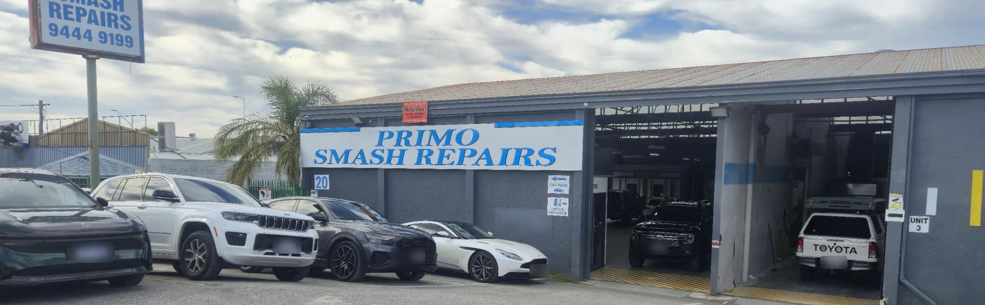 Primo Smash Repairs workshop on Gordon Road West, Osborne Park, Perth